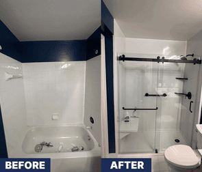 Before and after bathroom remodel